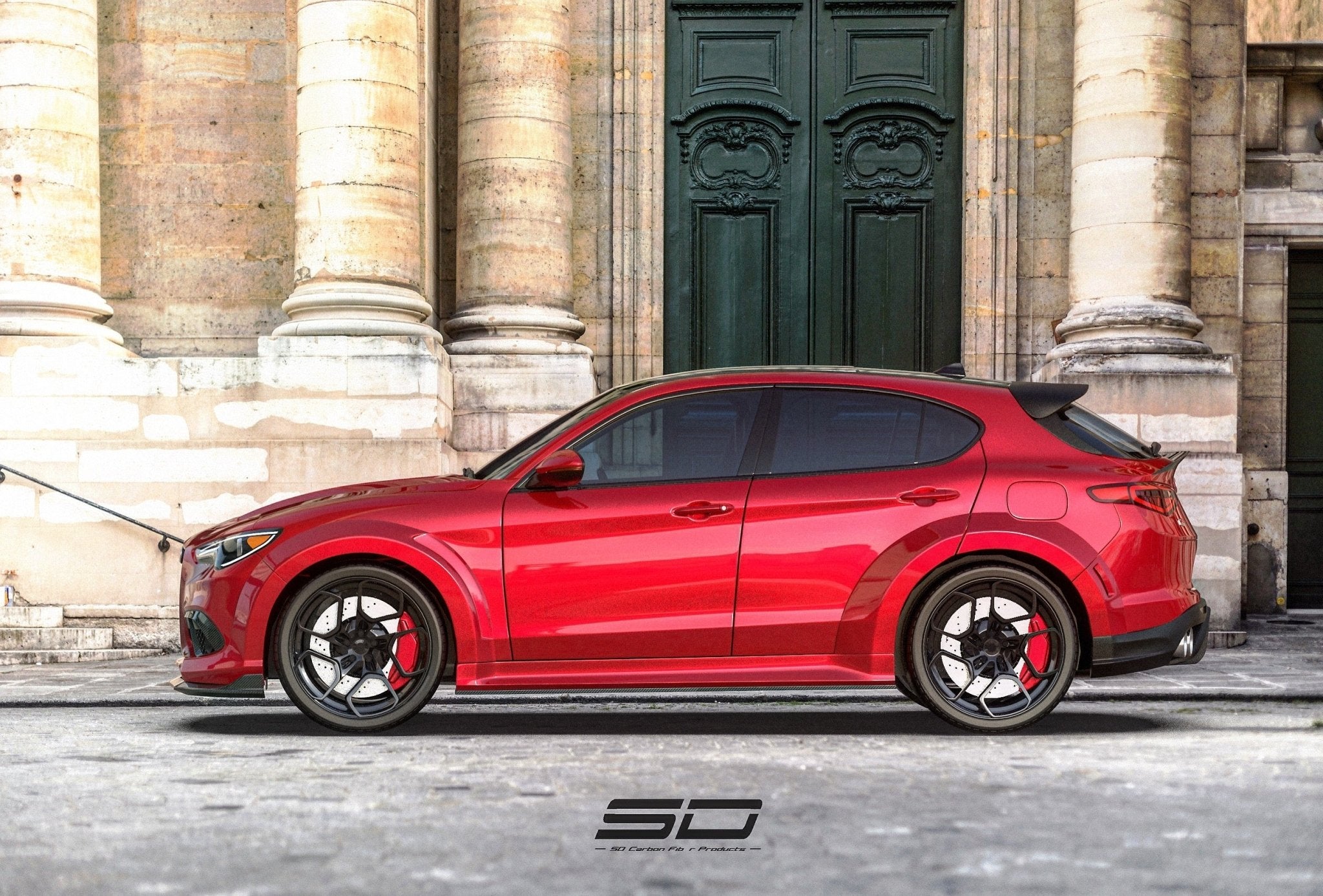 SD Carbon Pre-preg Carbon Fiber Rear Trunk Spoiler For Alfa Romeo Stelvio Aftermarket Carbon Fiber Part / Bodykit - Robot Bodykits