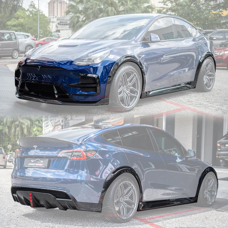 SD Carbon Tesla Model Y Full Plastic or Dry Carbon Widebody Bodykit Aftermarket Carbon Fiber Part / Bodykit - Robot Bodykits