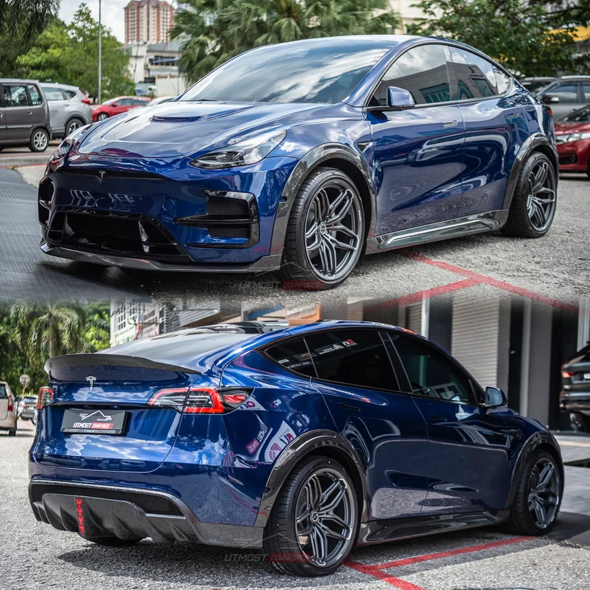 SD Carbon Tesla Model Y Full Plastic or Dry Carbon Widebody Bodykit Aftermarket Carbon Fiber Part / Bodykit - Robot Bodykits
