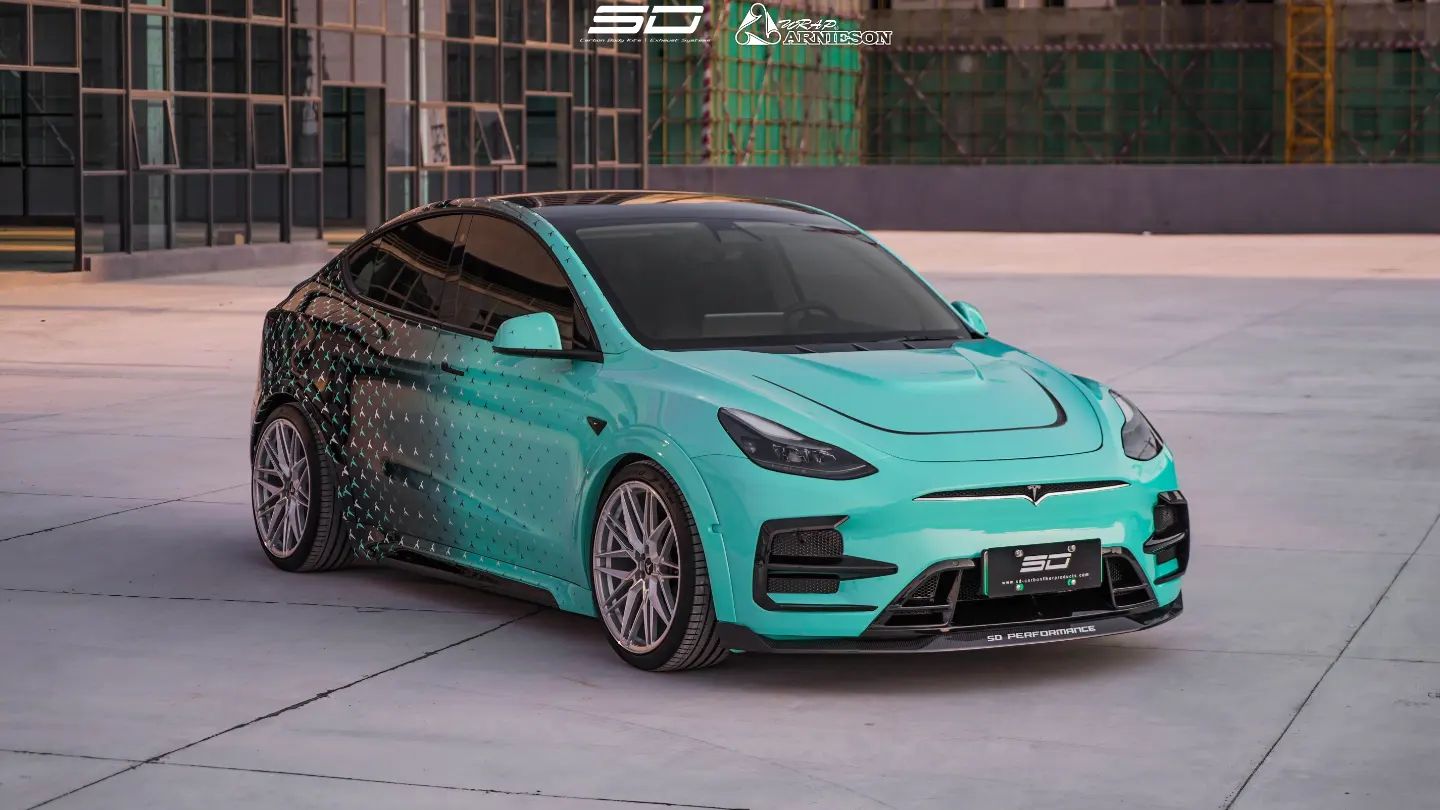 SD Carbon Tesla Model Y PP Front Bumper Aftermarket Carbon Fiber Part / Bodykit - Robot Bodykits