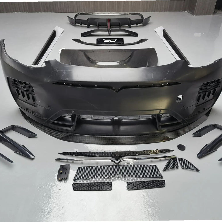 SD Carbon Tesla Model Y PP Front Bumper Aftermarket Carbon Fiber Part / Bodykit - Robot Bodykits