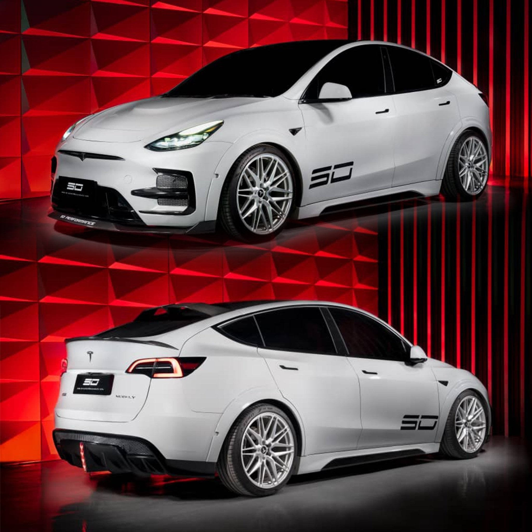SD Carbon Tesla Model Y PP Front Bumper Aftermarket Carbon Fiber Part / Bodykit - Robot Bodykits
