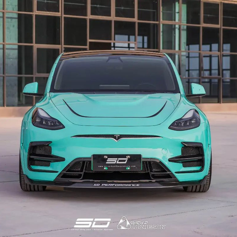 SD Carbon Tesla Model Y PP Front Bumper Aftermarket Carbon Fiber Part / Bodykit - Robot Bodykits