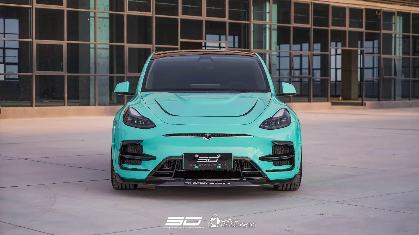 SD Carbon Tesla Model Y PP Front Bumper Aftermarket Carbon Fiber Part / Bodykit - Robot Bodykits