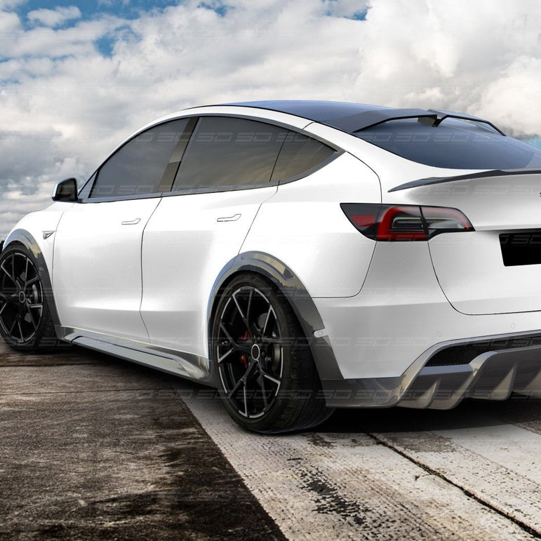 SD Carbon Widebody Wheel Arches For Tesla Model Y / Performance Aftermarket Carbon Fiber Part / Bodykit - Robot Bodykits