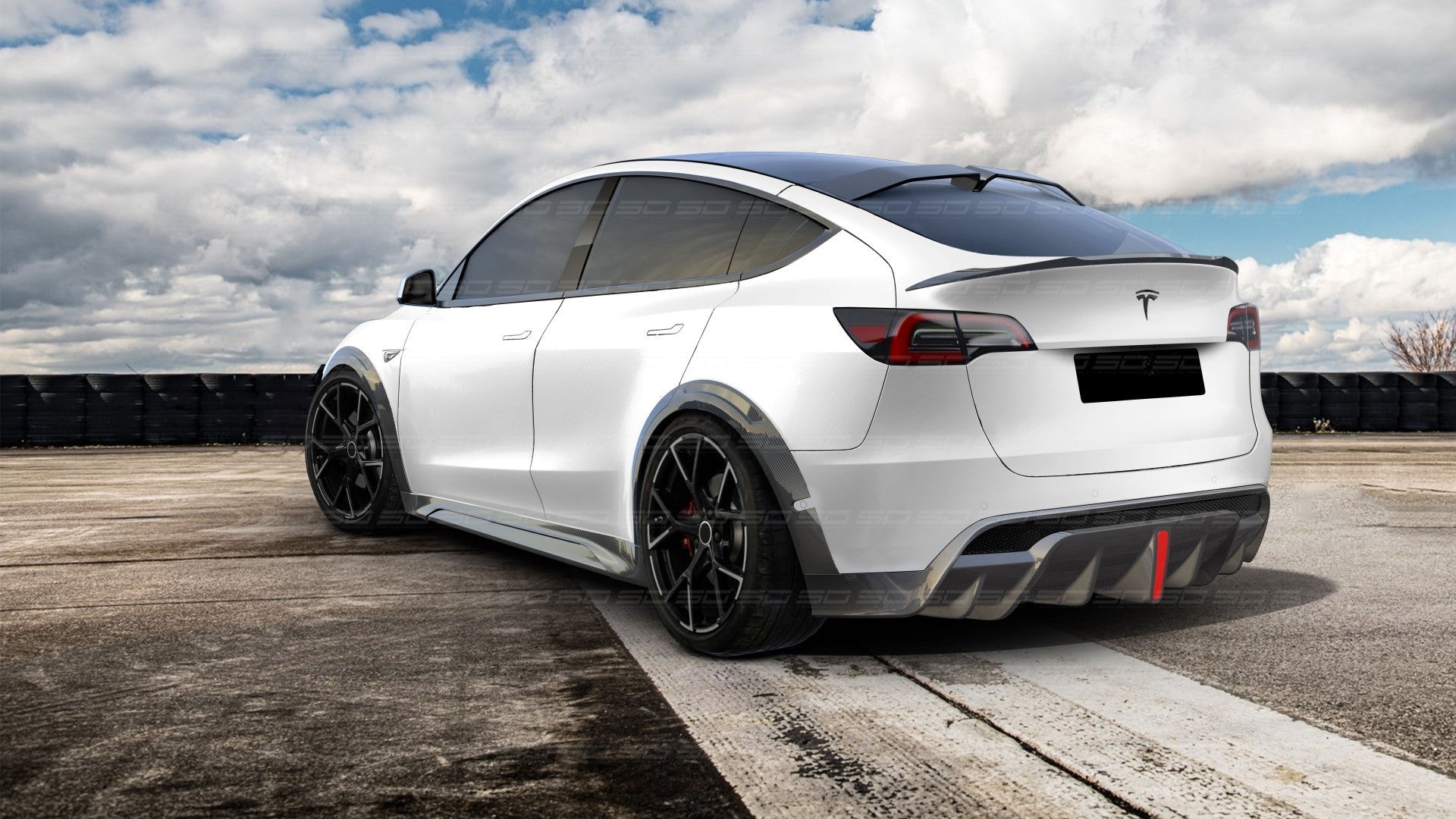SD Carbon Widebody Wheel Arches For Tesla Model Y / Performance Aftermarket Carbon Fiber Part / Bodykit - Robot Bodykits
