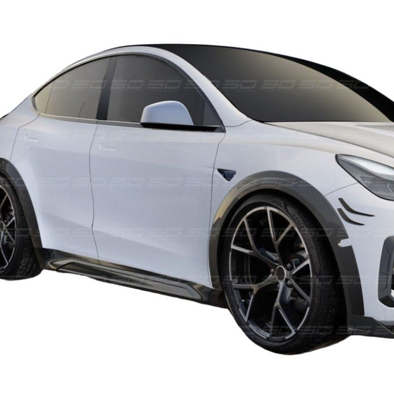 SD Carbon Widebody Wheel Arches For Tesla Model Y / Performance Aftermarket Carbon Fiber Part / Bodykit - Robot Bodykits