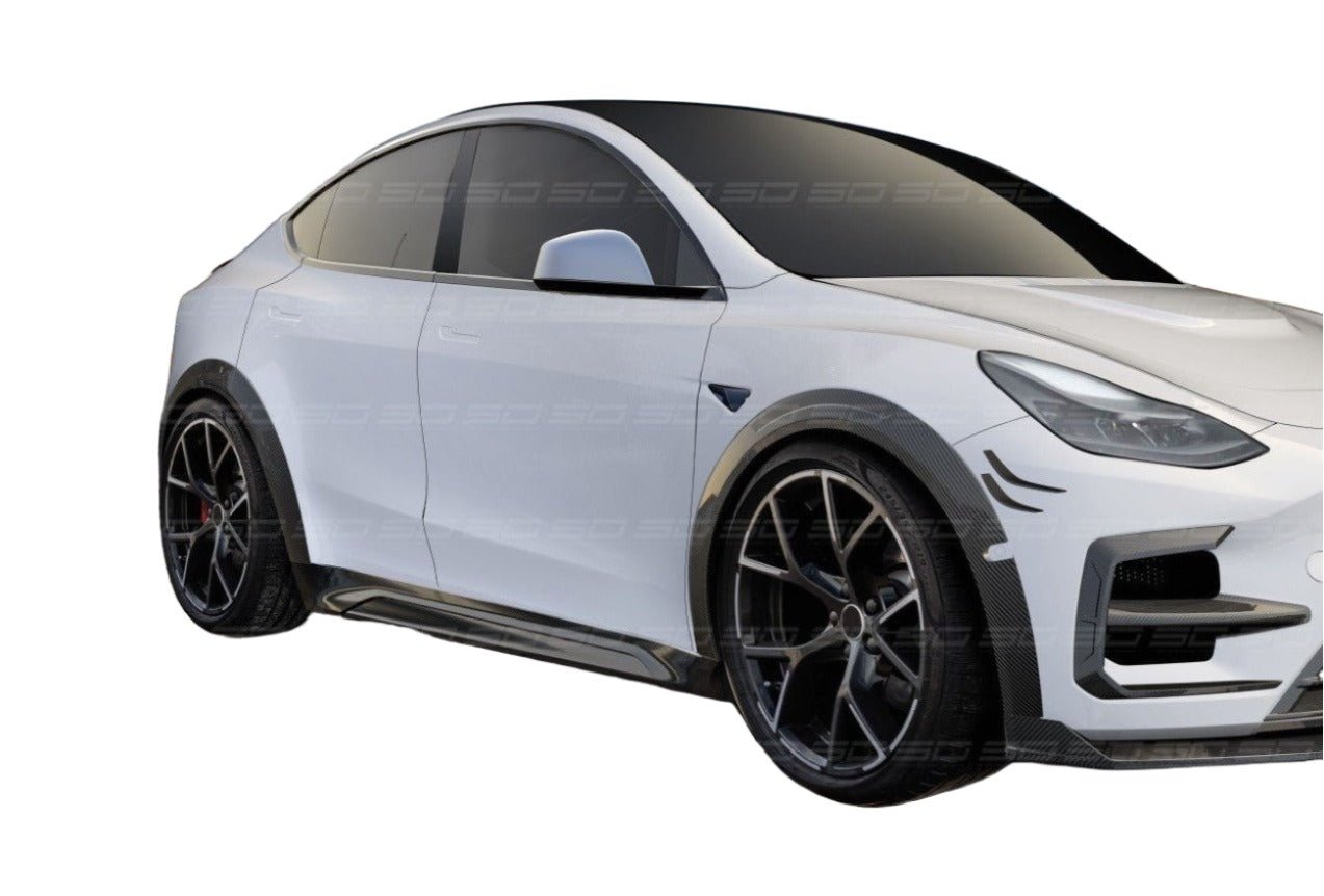 SD Carbon Widebody Wheel Arches For Tesla Model Y / Performance Aftermarket Carbon Fiber Part / Bodykit - Robot Bodykits