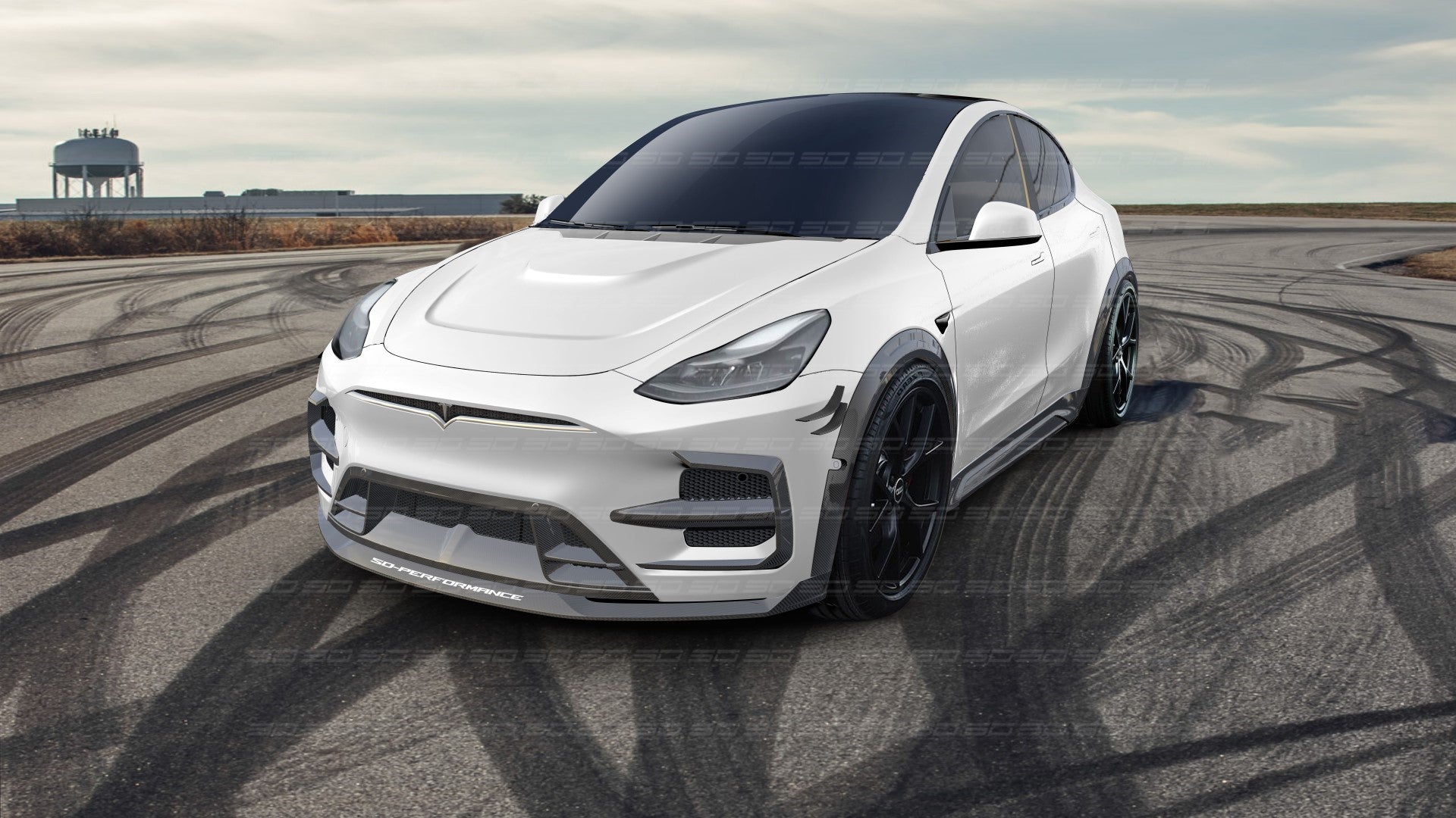 SD Carbon Widebody Wheel Arches For Tesla Model Y / Performance Aftermarket Carbon Fiber Part / Bodykit - Robot Bodykits