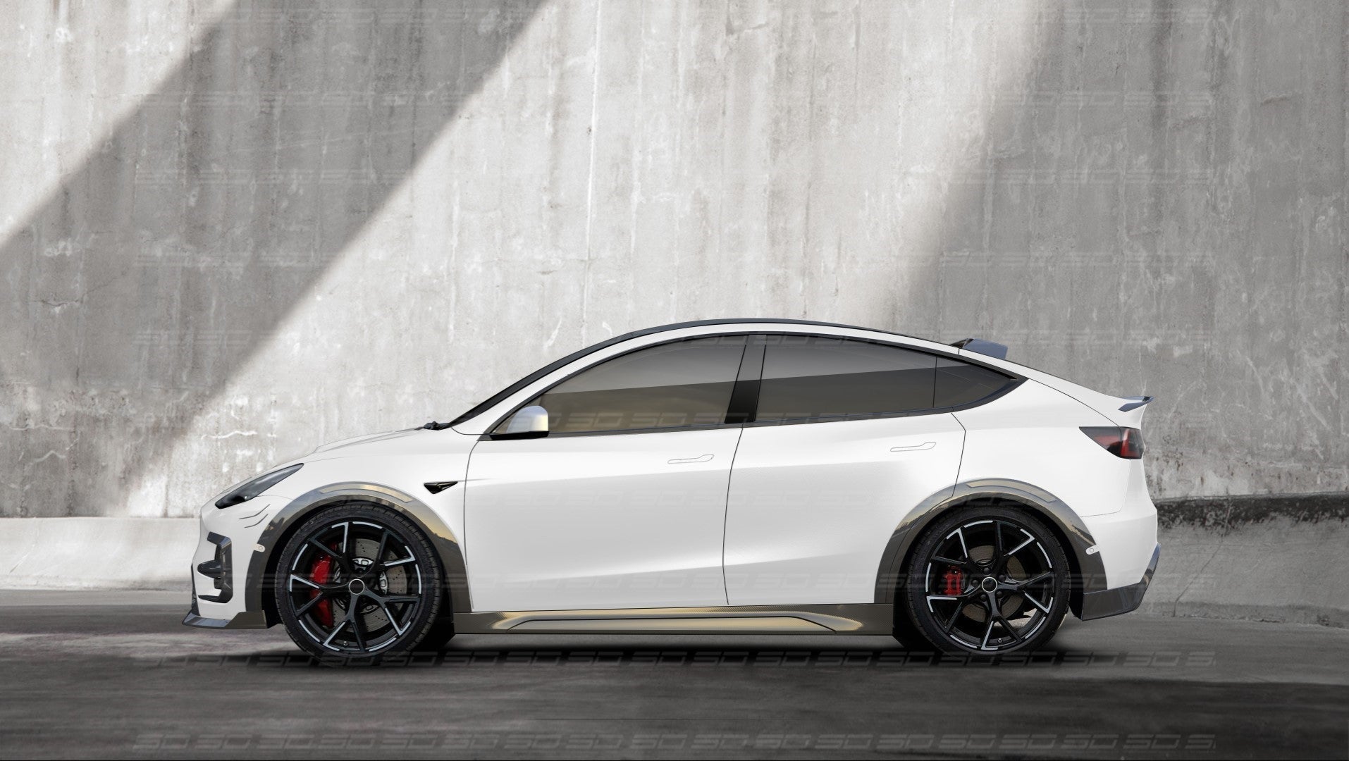 SD Carbon Widebody Wheel Arches For Tesla Model Y / Performance Aftermarket Carbon Fiber Part / Bodykit - Robot Bodykits