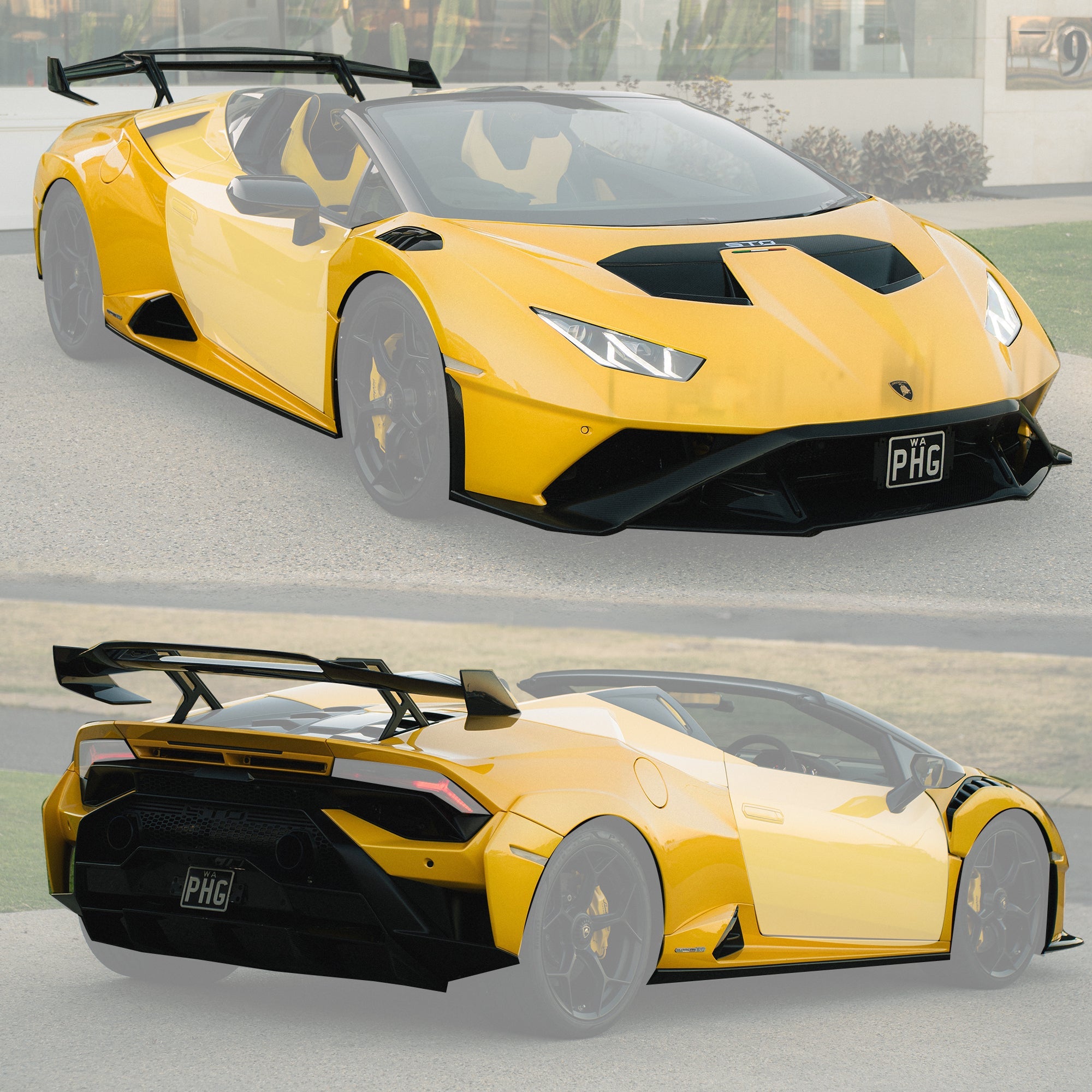 SD Lamborghini Huracan to STO Convertible/Spyder Conversion Dry - Carbon Full Body Kit Aftermarket Carbon Fiber Part / Bodykit - Robot Bodykits
