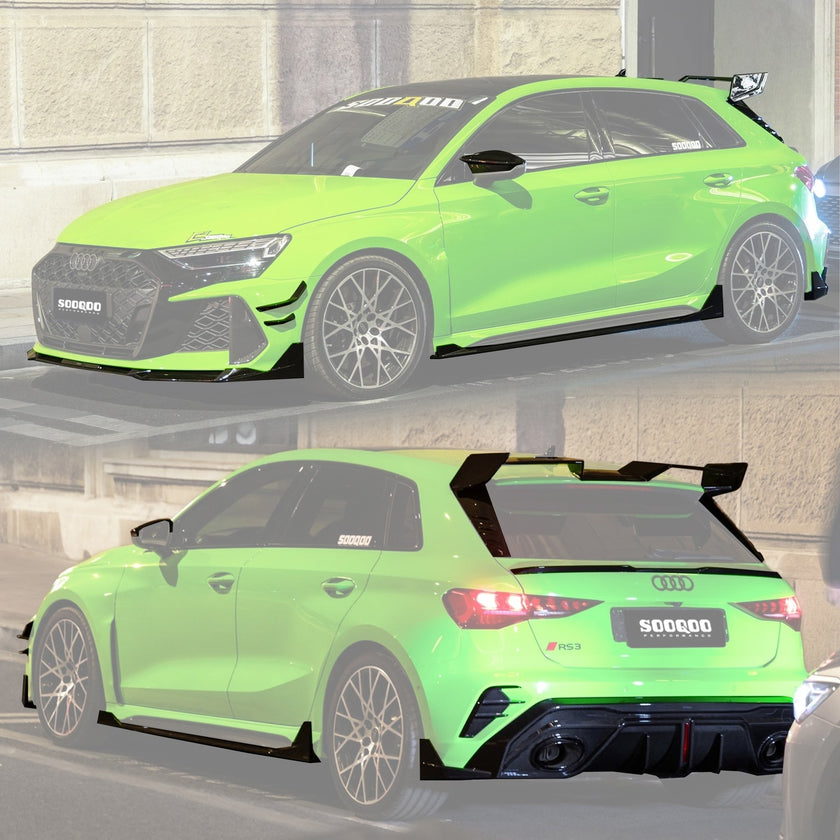 SOOQOO Audi RS3 8Y Full Dry - Carbon (Prepreg) Body Kit HATCHBACK Aftermarket Carbon Fiber Part / Bodykit - Robot Bodykits
