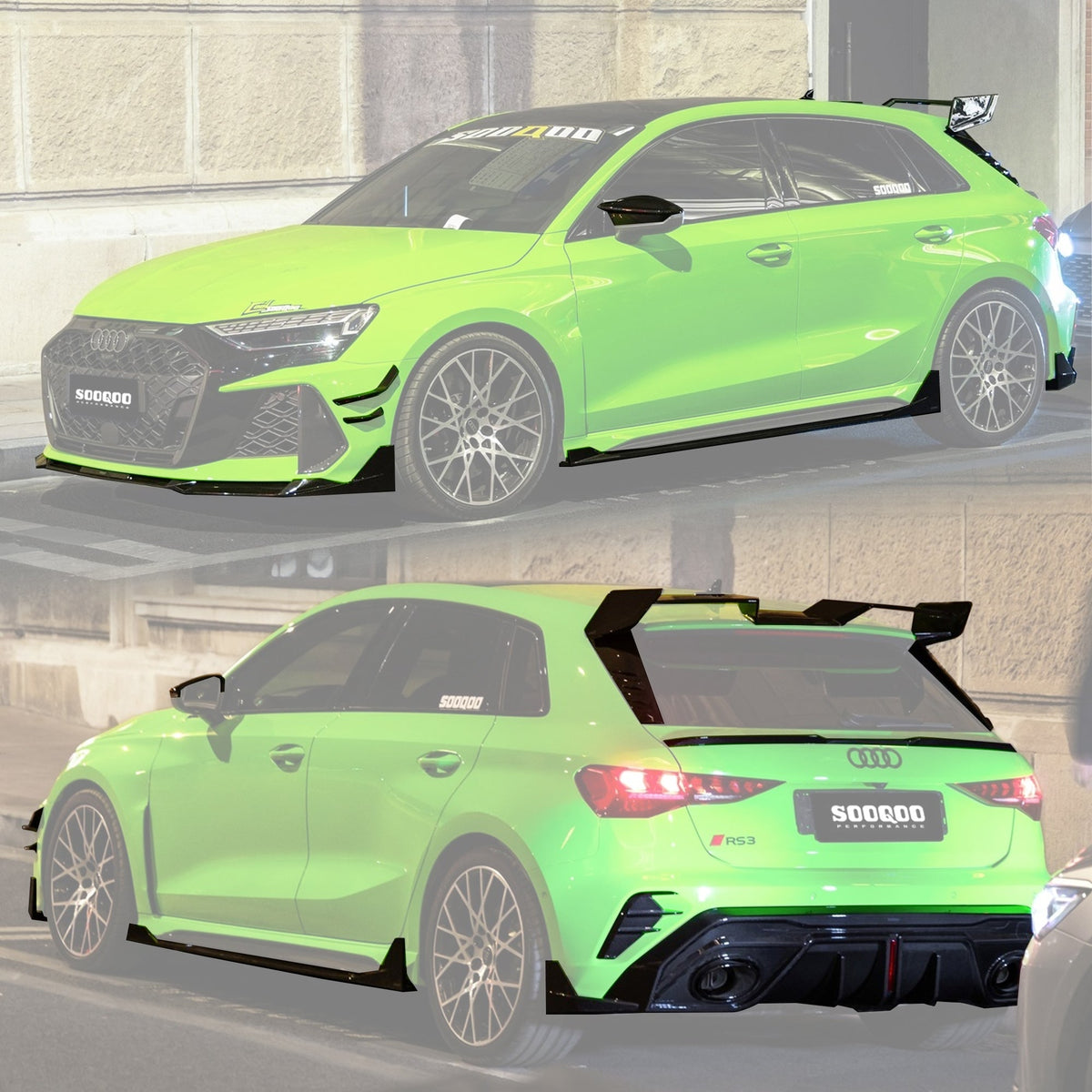 SOOQOO Audi RS3 8Y Full Dry - Carbon (Prepreg) Body Kit HATCHBACK Aftermarket Carbon Fiber Part / Bodykit - Robot Bodykits