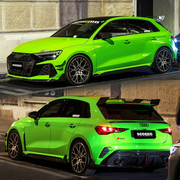 SOOQOO Audi RS3 8Y Full Dry - Carbon (Prepreg) Body Kit HATCHBACK Aftermarket Carbon Fiber Part / Bodykit - Robot Bodykits