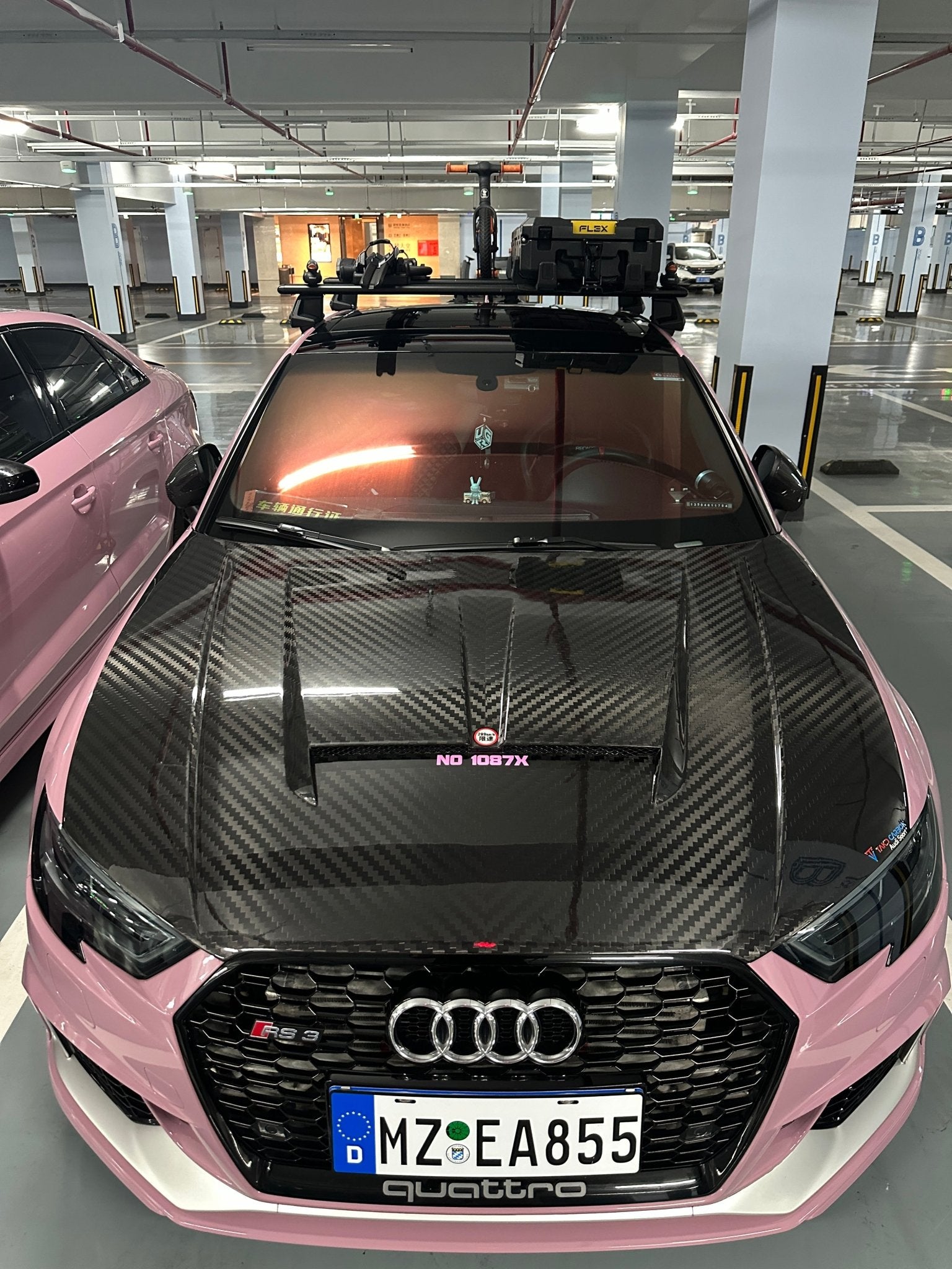 TAKD Carbon Dry Carbon Fiber Double - sided Hood Bonnet for Audi RS3 2018 - 2020 & S3 A3 2014 - 2020 Aftermarket Carbon Fiber Part / Bodykit - Robot Bodykits