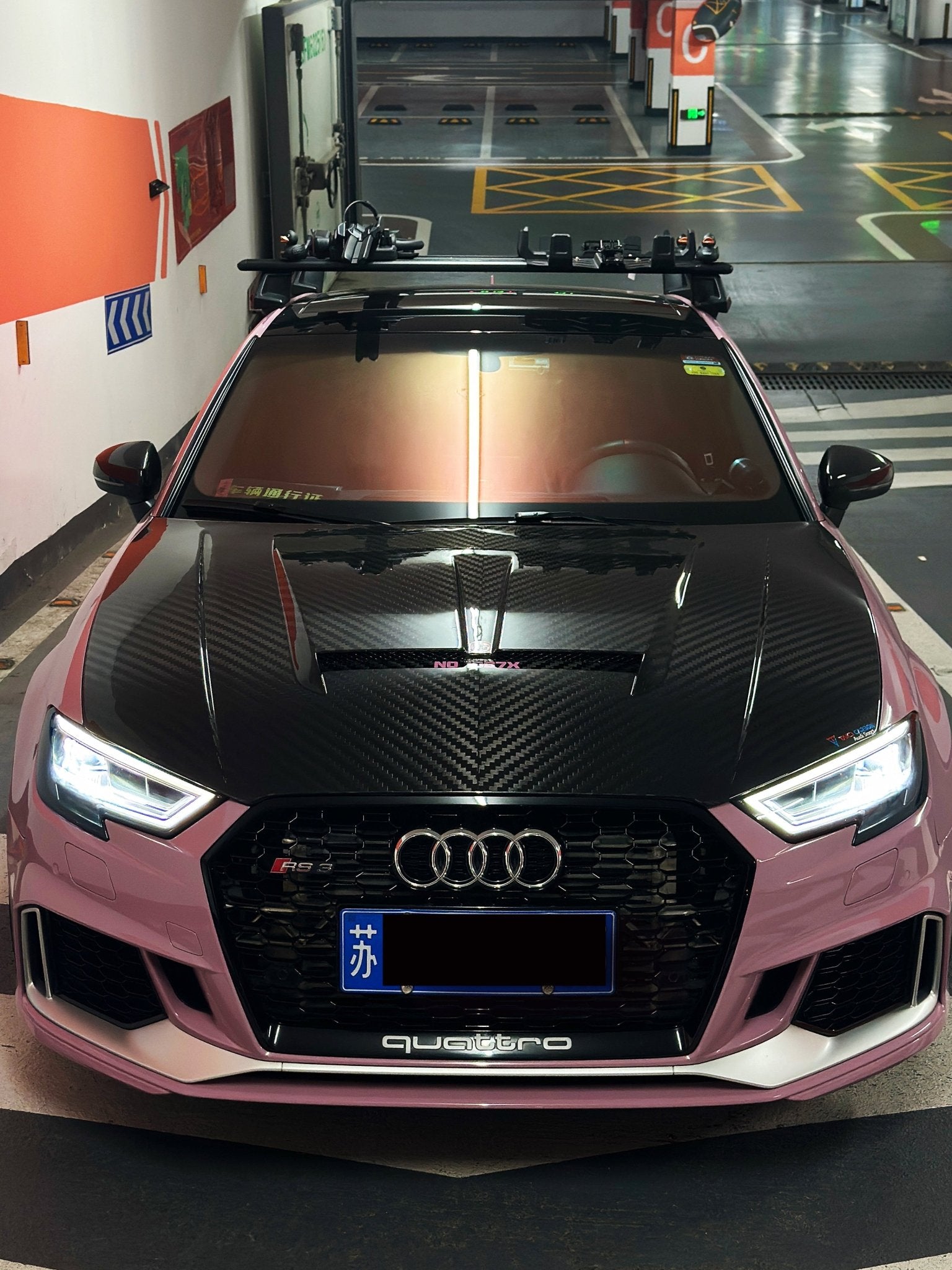 TAKD Carbon Dry Carbon Fiber Double - sided Hood Bonnet for Audi RS3 2018 - 2020 & S3 A3 2014 - 2020 Aftermarket Carbon Fiber Part / Bodykit - Robot Bodykits