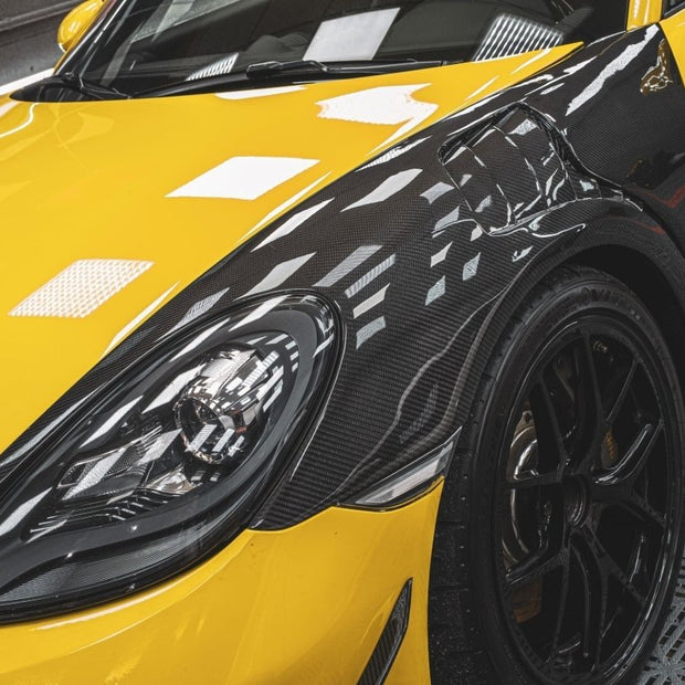 TAKD Carbon Dry Carbon Fiber Front Fenders for Porsche 718 Boxster / Cayman