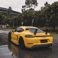 TAKD Carbon Dry Carbon Fiber Rear Diffuser & Canards for Porsche 718 Boxster / Cayman Aftermarket Carbon Fiber Part / Bodykit - Robot Bodykits