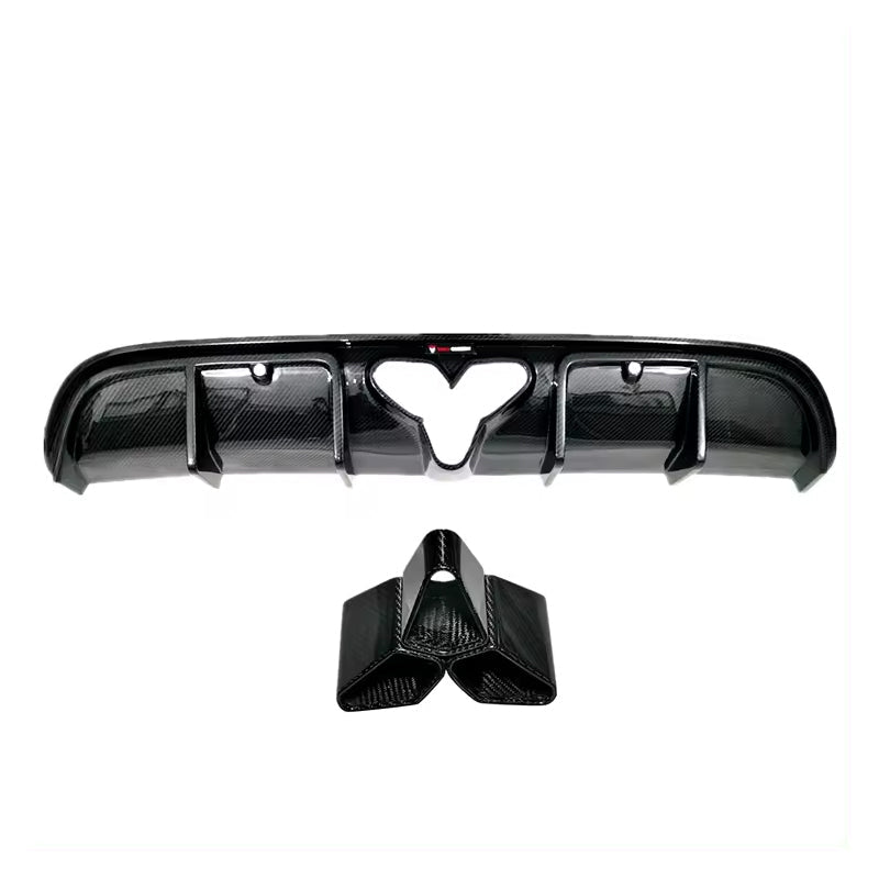 TAKD Carbon Dry Carbon Fiber Rear Diffuser & Canards for Porsche 718 Boxster / Cayman Aftermarket Carbon Fiber Part / Bodykit - Robot Bodykits