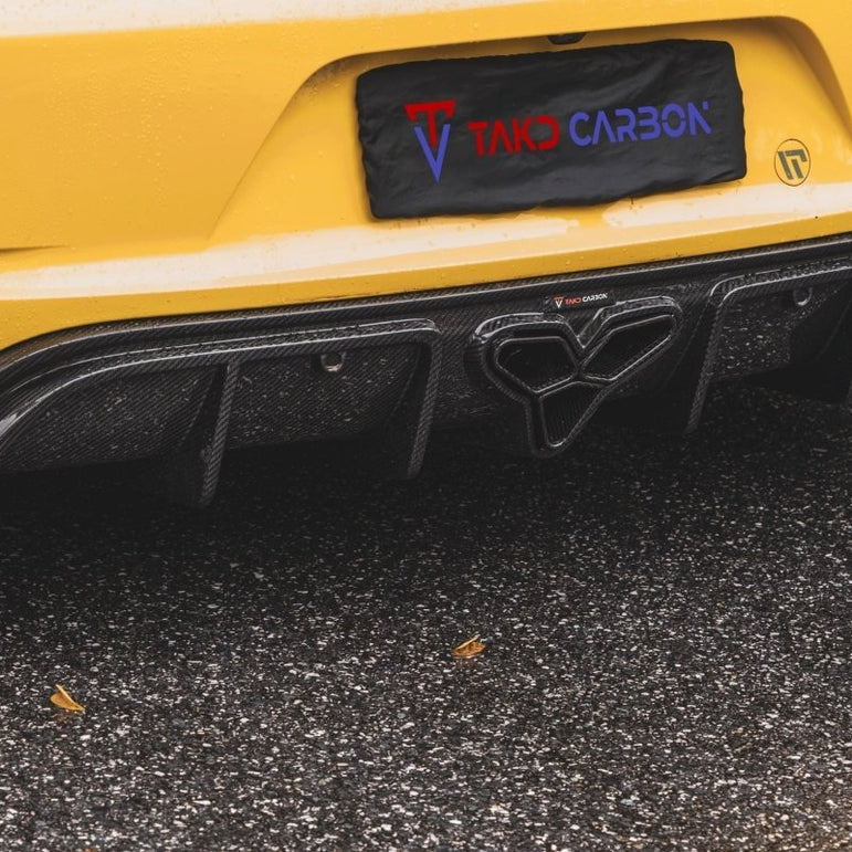 TAKD Carbon Dry Carbon Fiber Rear Diffuser & Canards for Porsche 718 Boxster / Cayman Aftermarket Carbon Fiber Part / Bodykit - Robot Bodykits