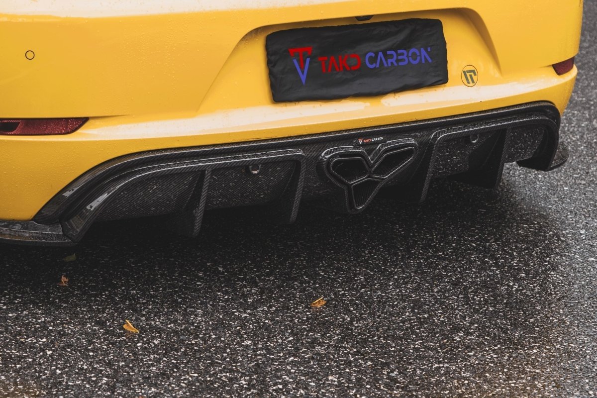 TAKD Carbon Dry Carbon Fiber Rear Diffuser & Canards for Porsche 718 Boxster / Cayman Aftermarket Carbon Fiber Part / Bodykit - Robot Bodykits