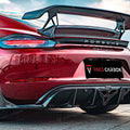 TAKD Carbon Dry Carbon Fiber Rear Diffuser & Canards for Porsche 718 Boxster / Cayman Aftermarket Carbon Fiber Part / Bodykit - Robot Bodykits