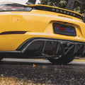 TAKD Carbon Dry Carbon Fiber Rear Diffuser & Canards for Porsche 718 Boxster / Cayman Aftermarket Carbon Fiber Part / Bodykit - Robot Bodykits