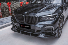 TAKD Carbon Fiber Front Lip Splitter for BMW X5 G05 M50i X/S Drive 40i 2019-2021 Pre-LCI