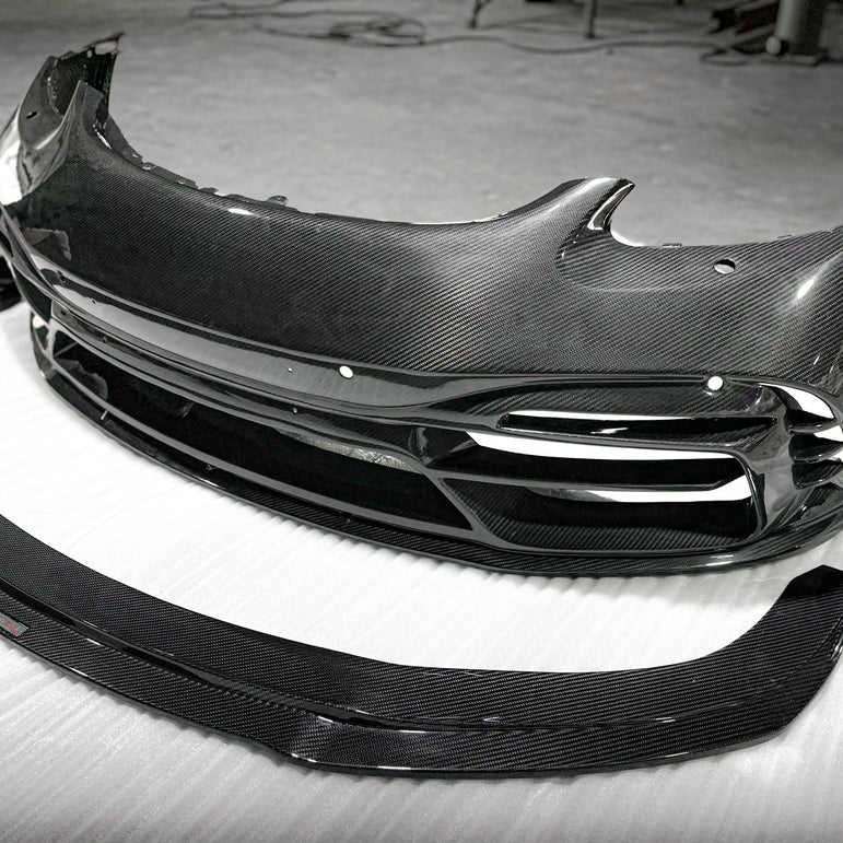 TAKD Carbon Pre - preg Carbon Fiber Front Bumper & Lip for Porsche 718 Boxster / Cayman Aftermarket Carbon Fiber Part / Bodykit - Robot Bodykits