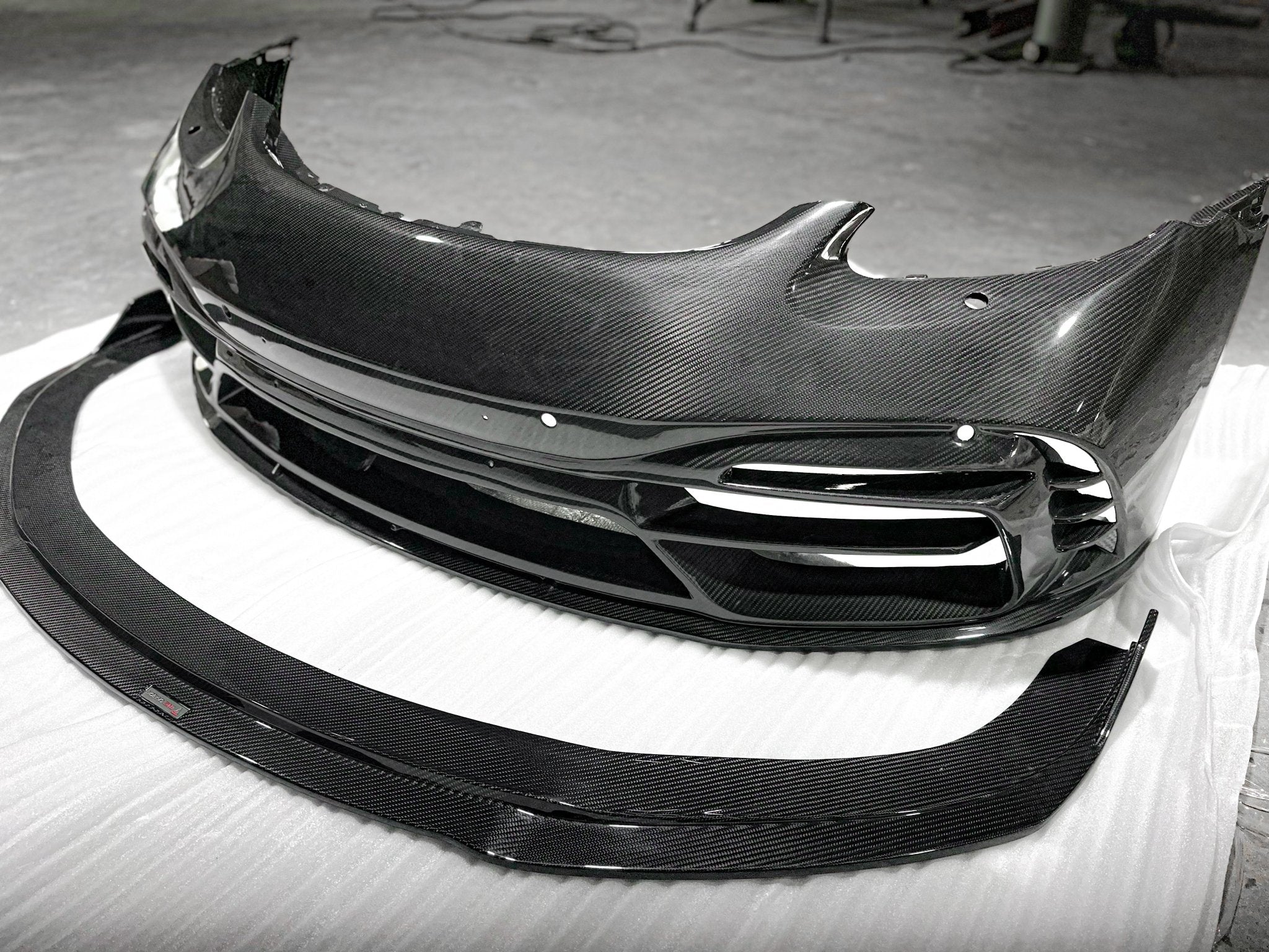 TAKD Carbon Pre - preg Carbon Fiber Front Bumper & Lip for Porsche 718 Boxster / Cayman Aftermarket Carbon Fiber Part / Bodykit - Robot Bodykits
