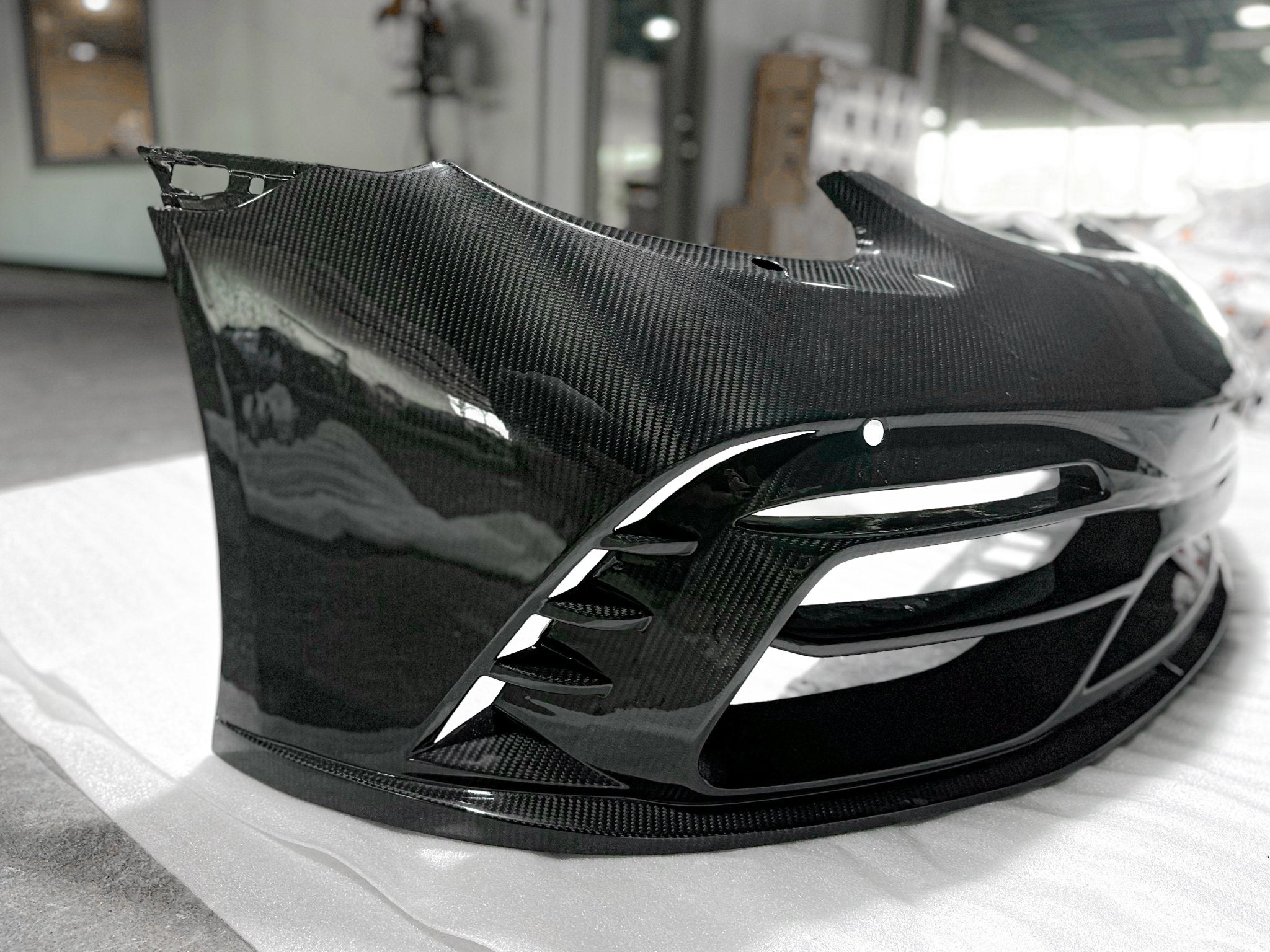 TAKD Carbon Pre - preg Carbon Fiber Front Bumper & Lip for Porsche 718 Boxster / Cayman Aftermarket Carbon Fiber Part / Bodykit - Robot Bodykits
