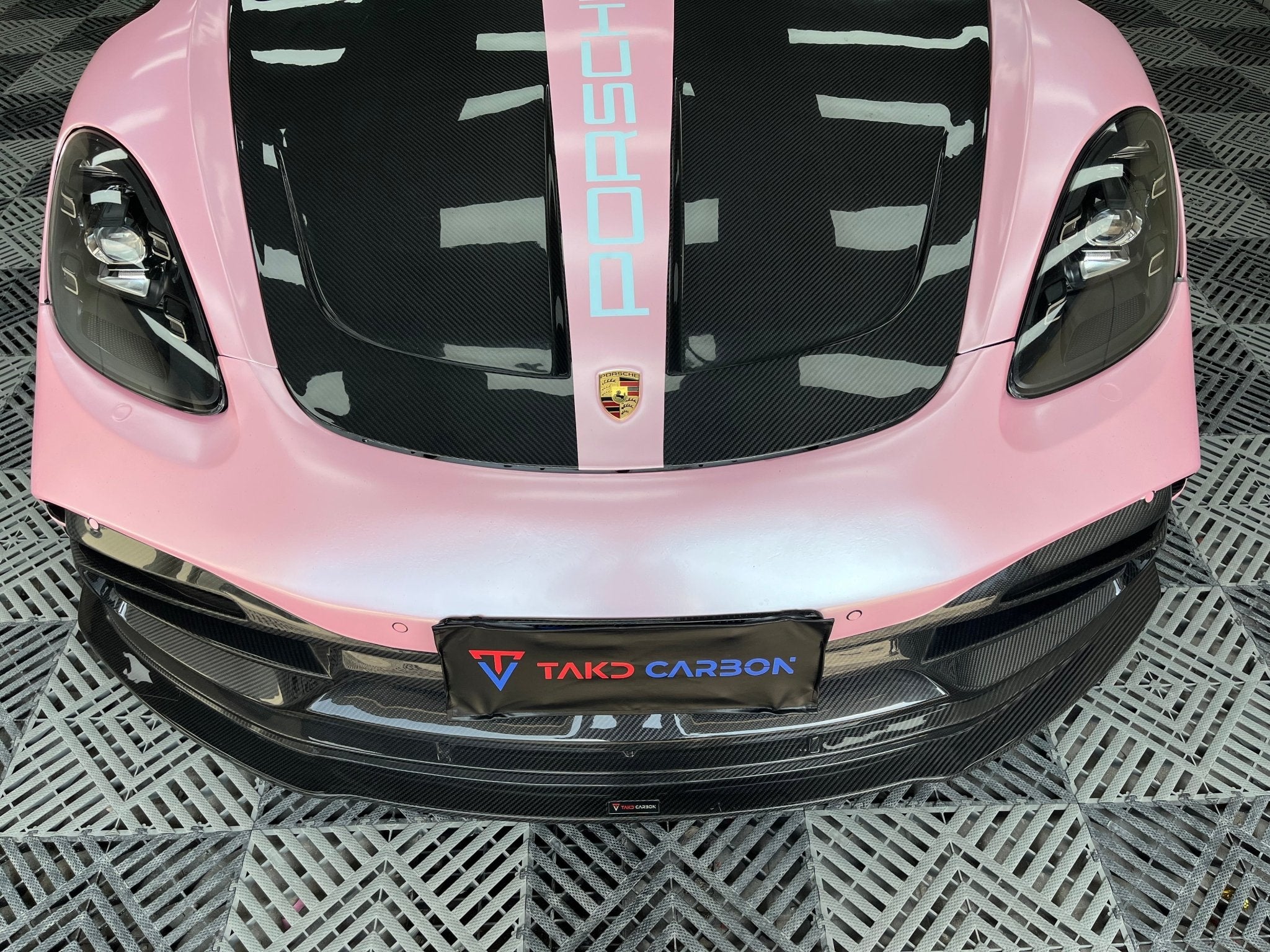 TAKD Carbon Pre - preg Carbon Fiber Front Bumper & Lip for Porsche 718 Boxster / Cayman Aftermarket Carbon Fiber Part / Bodykit - Robot Bodykits
