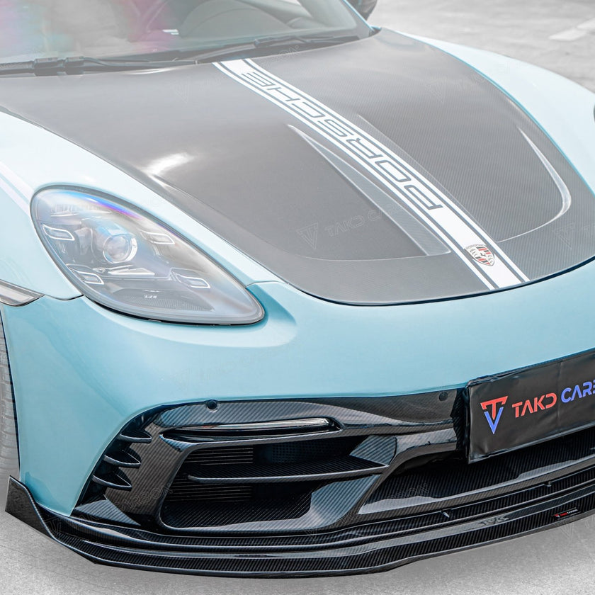 TAKD Carbon Pre - preg Carbon Fiber Front Bumper & Lip for Porsche 718 Boxster / Cayman Aftermarket Carbon Fiber Part / Bodykit - Robot Bodykits