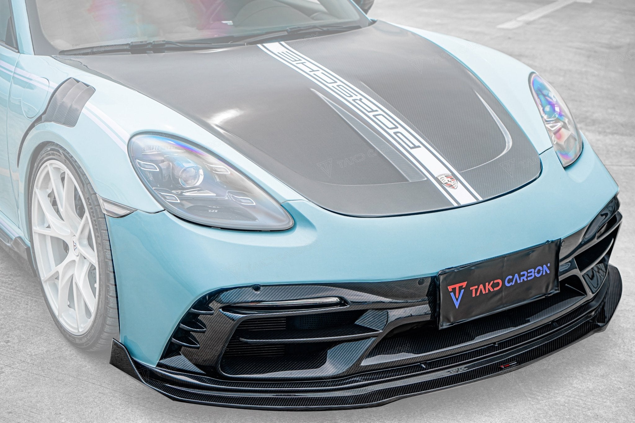 TAKD Carbon Pre - preg Carbon Fiber Front Bumper & Lip for Porsche 718 Boxster / Cayman Aftermarket Carbon Fiber Part / Bodykit - Robot Bodykits
