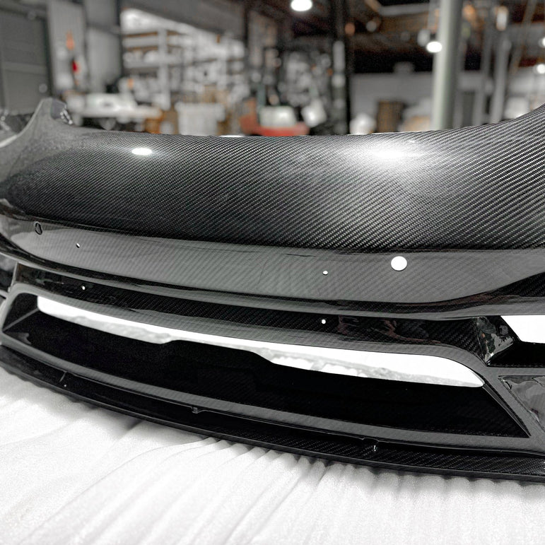 TAKD Carbon Pre - preg Carbon Fiber Front Bumper & Lip for Porsche 718 Boxster / Cayman Aftermarket Carbon Fiber Part / Bodykit - Robot Bodykits