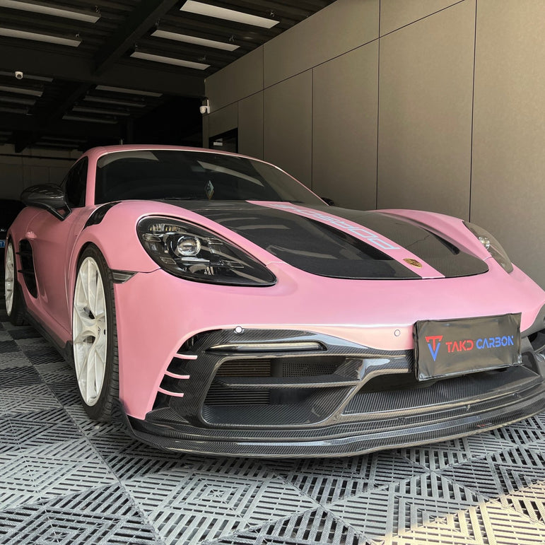 TAKD Carbon Pre - preg Carbon Fiber Front Bumper & Lip for Porsche 718 Boxster / Cayman Aftermarket Carbon Fiber Part / Bodykit - Robot Bodykits