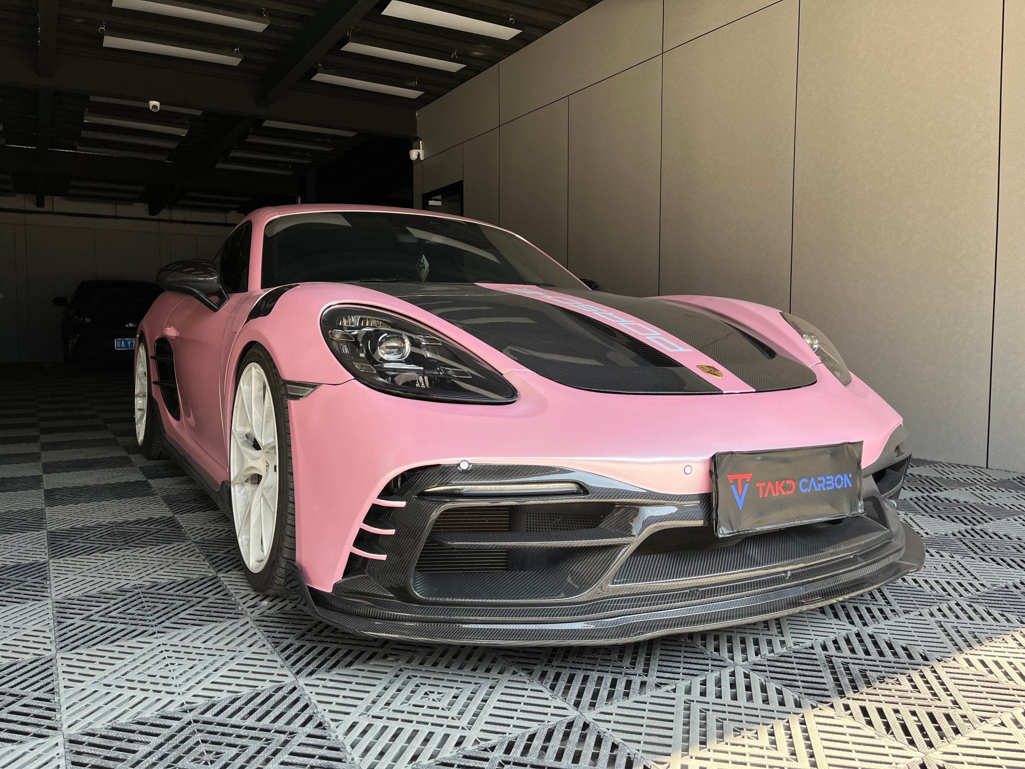 TAKD Carbon Pre - preg Carbon Fiber Front Bumper & Lip for Porsche 718 Boxster / Cayman Aftermarket Carbon Fiber Part / Bodykit - Robot Bodykits