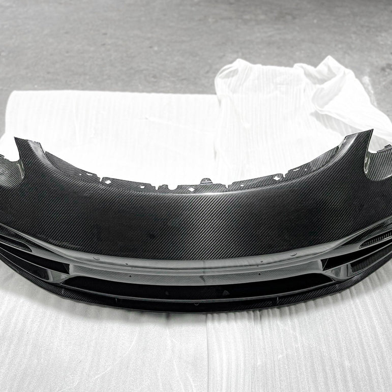 TAKD Carbon Pre - preg Carbon Fiber Front Bumper & Lip for Porsche 718 Boxster / Cayman Aftermarket Carbon Fiber Part / Bodykit - Robot Bodykits