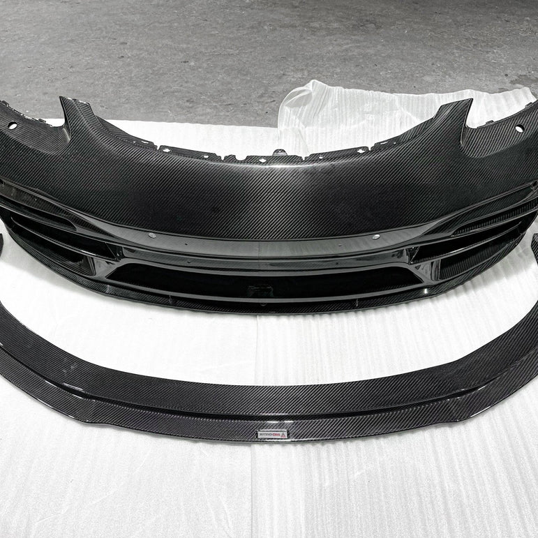 TAKD Carbon Pre - preg Carbon Fiber Front Bumper & Lip for Porsche 718 Boxster / Cayman Aftermarket Carbon Fiber Part / Bodykit - Robot Bodykits