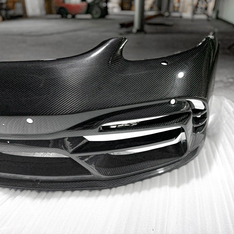 TAKD Carbon Pre - preg Carbon Fiber Front Bumper & Lip for Porsche 718 Boxster / Cayman Aftermarket Carbon Fiber Part / Bodykit - Robot Bodykits