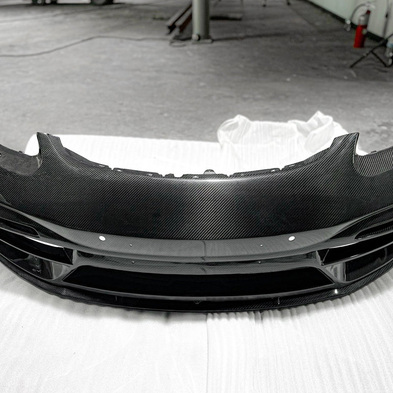 TAKD Carbon Pre - preg Carbon Fiber Front Bumper & Lip for Porsche 718 Boxster / Cayman Aftermarket Carbon Fiber Part / Bodykit - Robot Bodykits