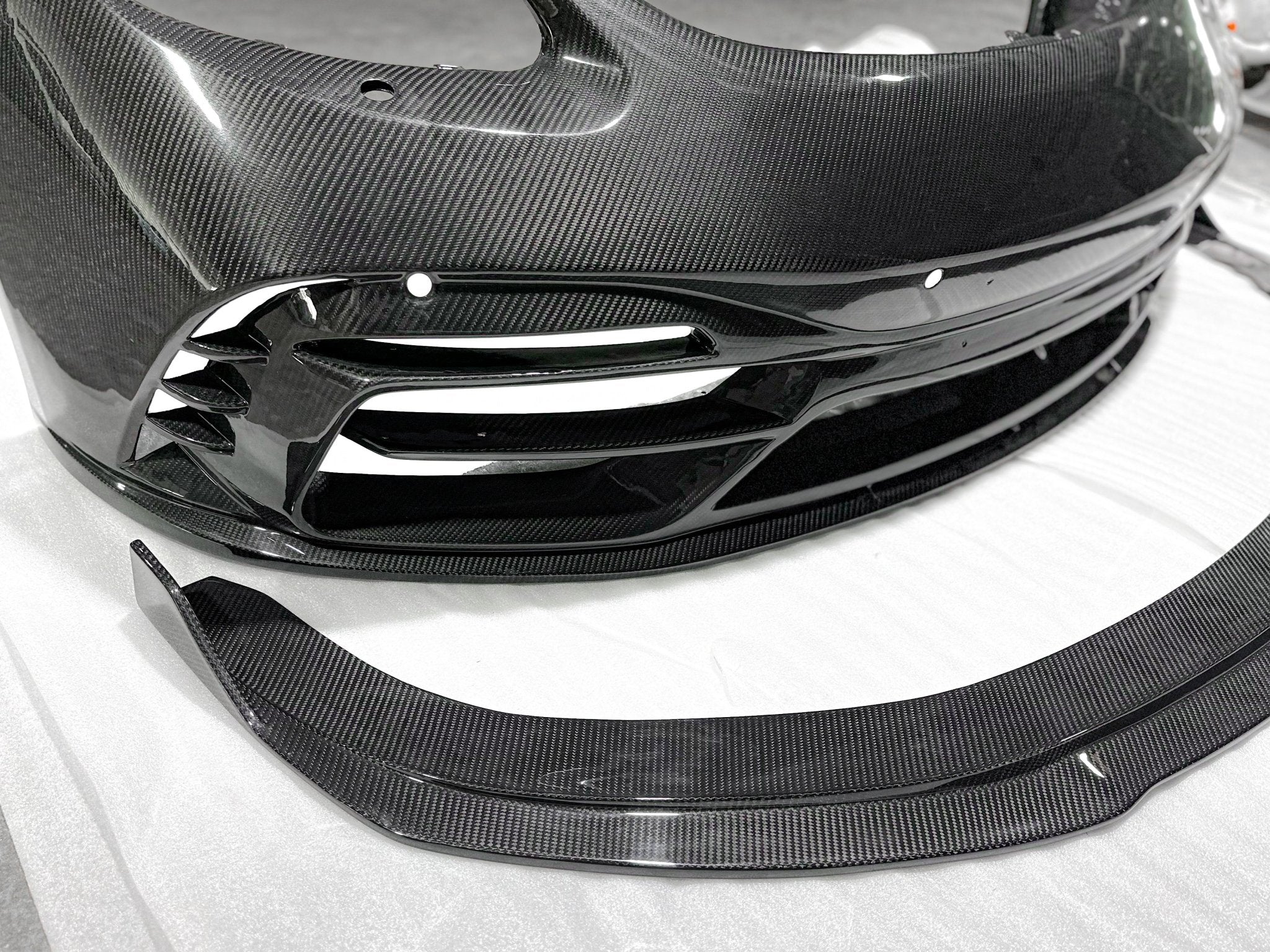 TAKD Carbon Pre - preg Carbon Fiber Front Bumper & Lip for Porsche 718 Boxster / Cayman Aftermarket Carbon Fiber Part / Bodykit - Robot Bodykits