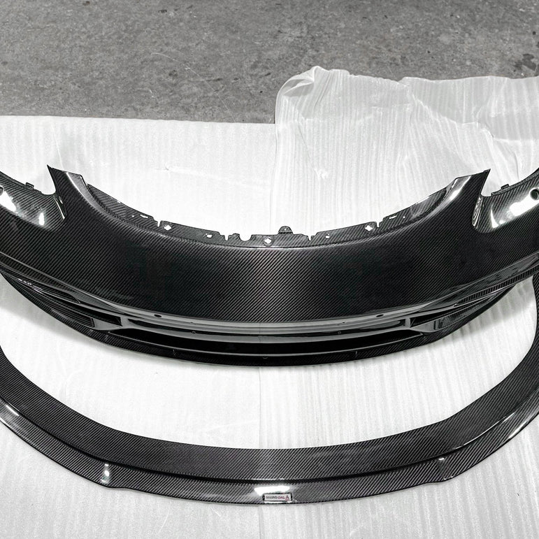 TAKD Carbon Pre - preg Carbon Fiber Front Bumper & Lip for Porsche 718 Boxster / Cayman Aftermarket Carbon Fiber Part / Bodykit - Robot Bodykits