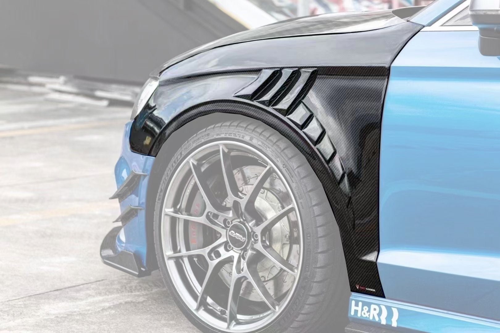 TAKD Carbon Pre - preg Carbon Fiber Front Fenders for Audi RS3 8V 2018 - 2020 Saloon (Sedan) Aftermarket Carbon Fiber Part / Bodykit - Robot Bodykits