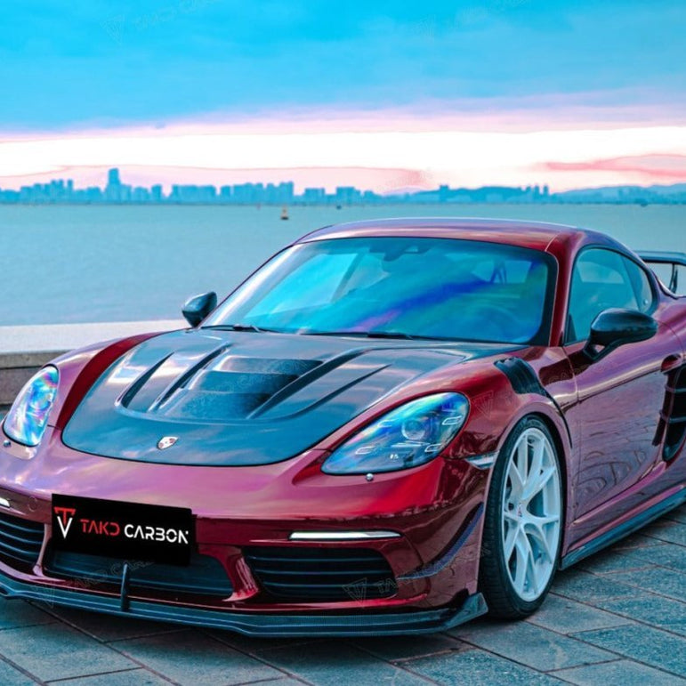 TAKD Carbon Pre - preg Carbon Fiber Hood Bonnet Porsche 718 Boxster / Cayman & 911 991.1 991.2 Aftermarket Carbon Fiber Part / Bodykit - Robot Bodykits