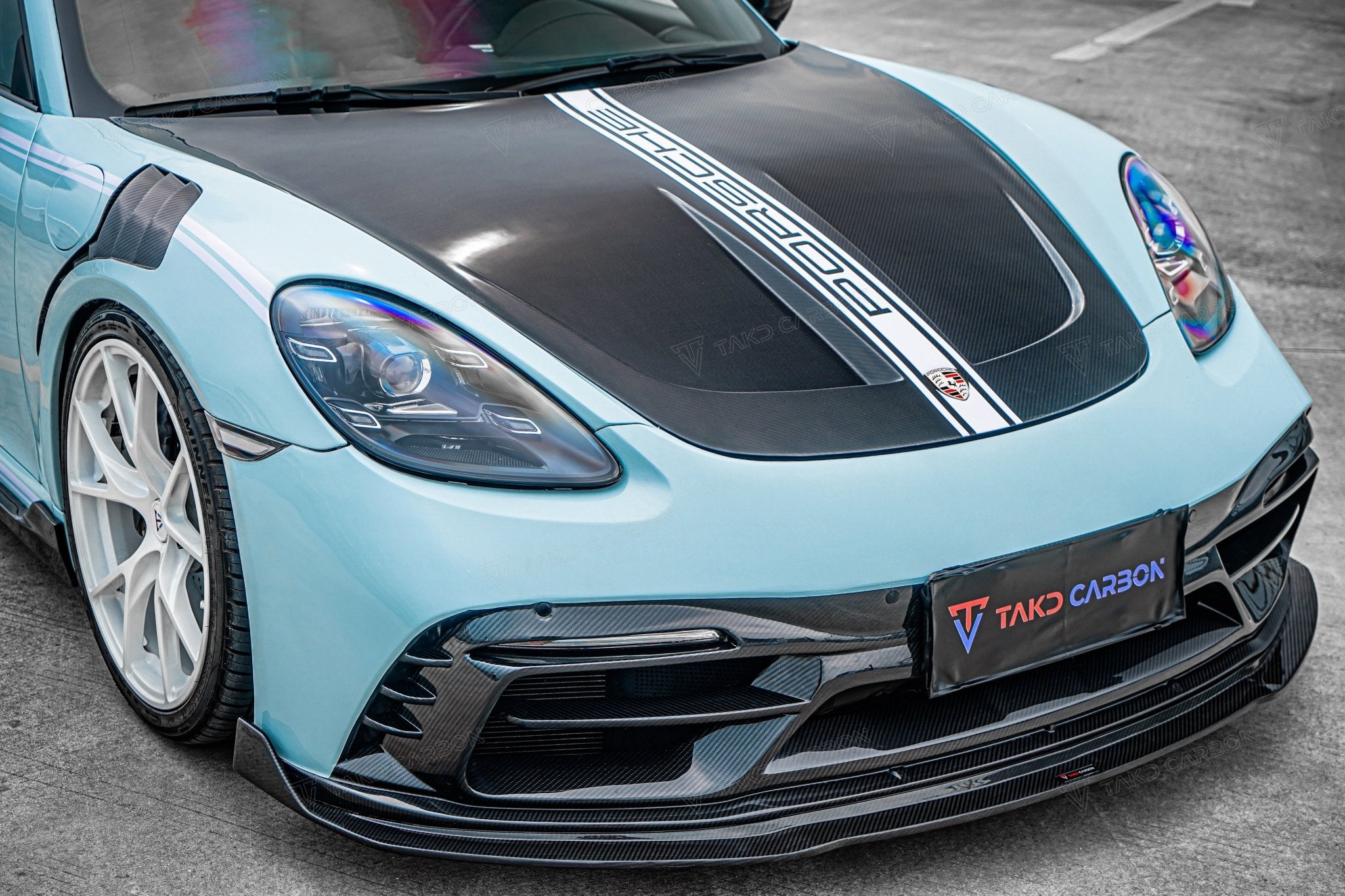 TAKD Carbon Pre - preg Carbon Fiber Hood Bonnet Ver.2 for Porsche 718 Boxster / Cayman & 911 991.1 991.2 Aftermarket Carbon Fiber Part / Bodykit - Robot Bodykits