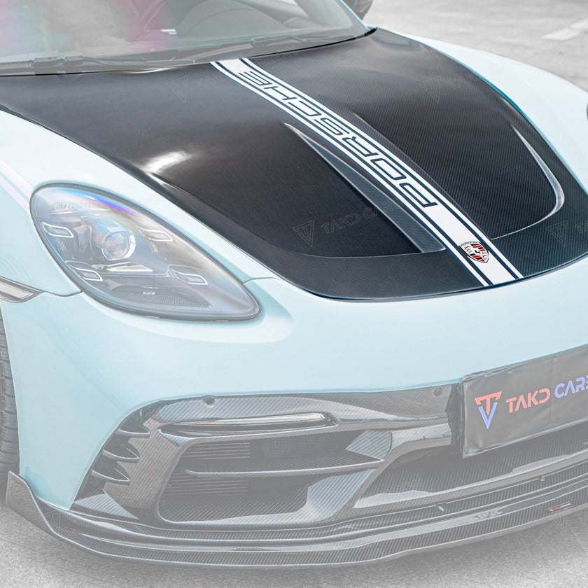 TAKD Carbon Pre - preg Carbon Fiber Hood Bonnet Ver.2 for Porsche 718 Boxster / Cayman & 911 991.1 991.2 Aftermarket Carbon Fiber Part / Bodykit - Robot Bodykits
