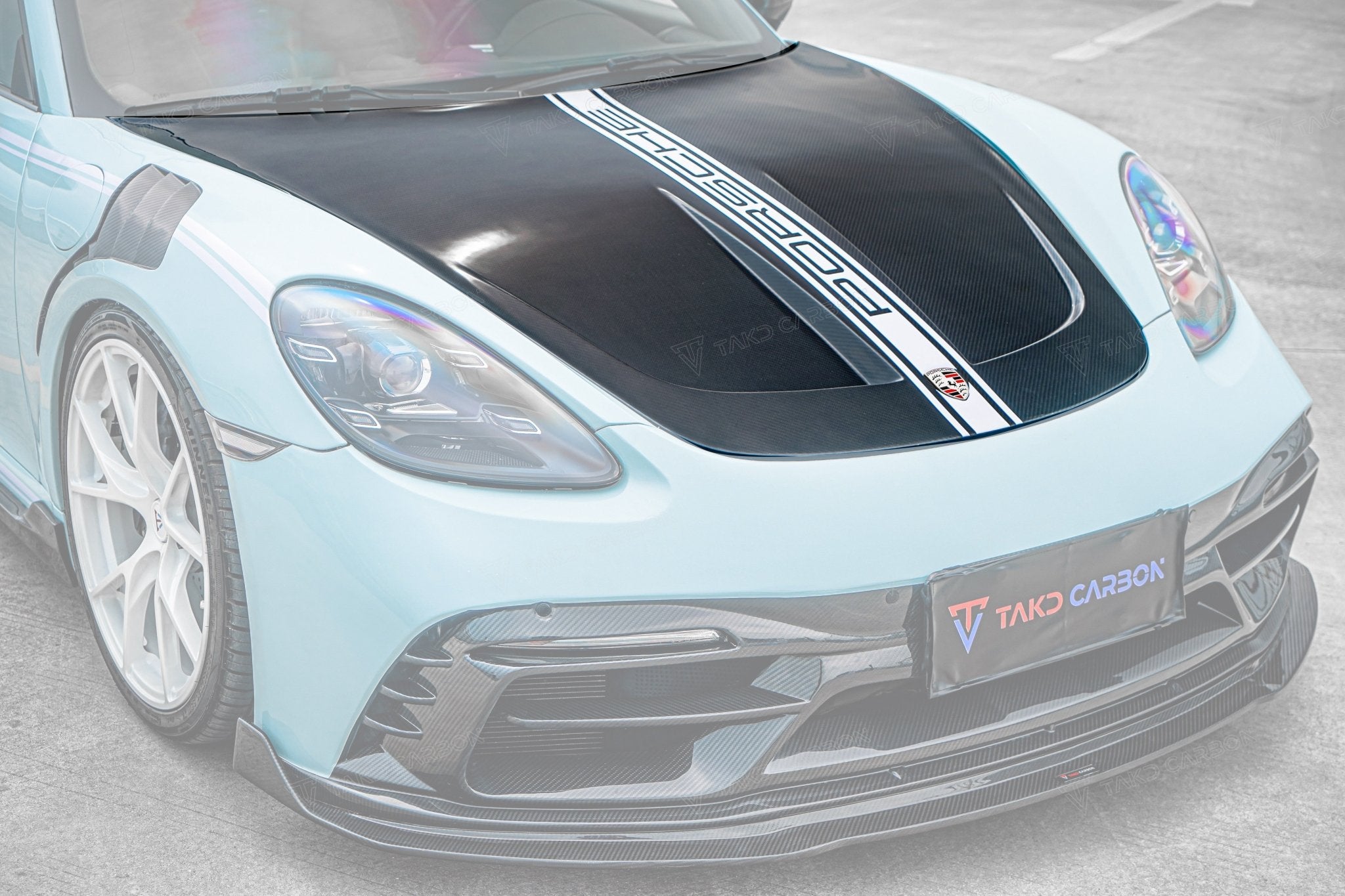 TAKD Carbon Pre - preg Carbon Fiber Hood Bonnet Ver.2 for Porsche 718 Boxster / Cayman & 911 991.1 991.2 Aftermarket Carbon Fiber Part / Bodykit - Robot Bodykits