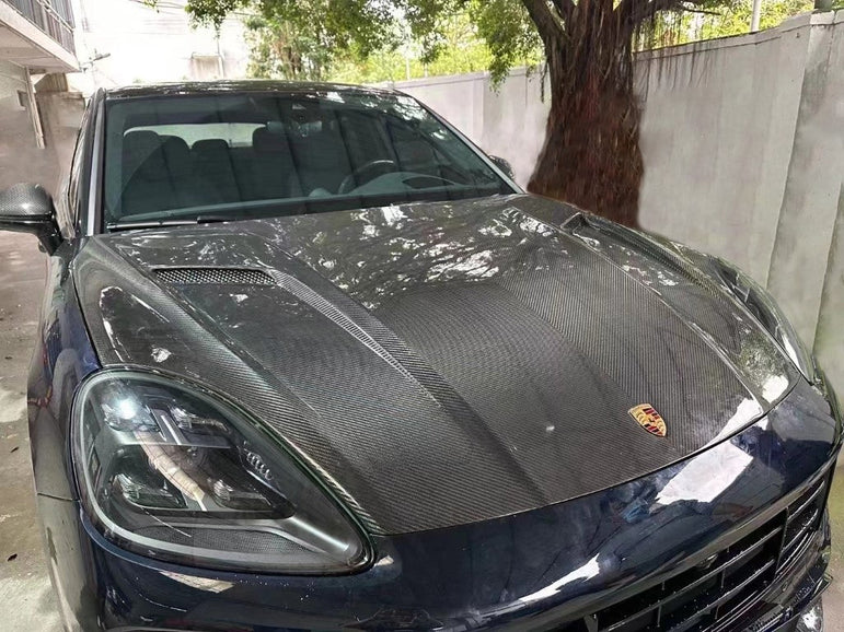 TAKD Double - Sided Pre - preg Carbon Hood for Porsche Cayenne / GTS / Turbo 9Y0 9Y3 Aftermarket Carbon Fiber Part / Bodykit - Robot Bodykits