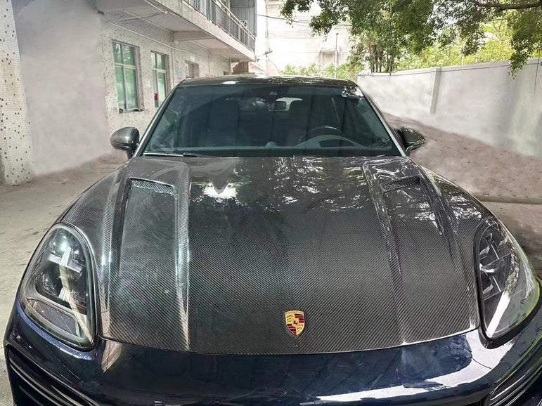TAKD Double - Sided Pre - preg Carbon Hood for Porsche Cayenne / GTS / Turbo 9Y0 9Y3 Aftermarket Carbon Fiber Part / Bodykit - Robot Bodykits